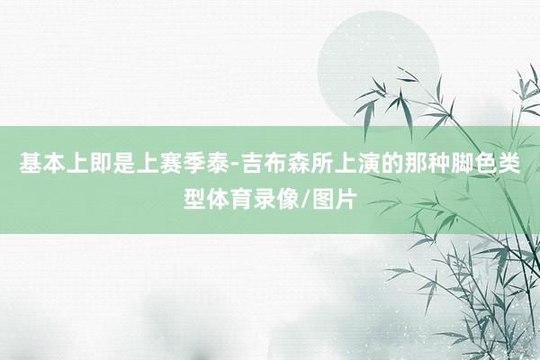 基本上即是上赛季泰-吉布森所上演的那种脚色类型体育录像/图片