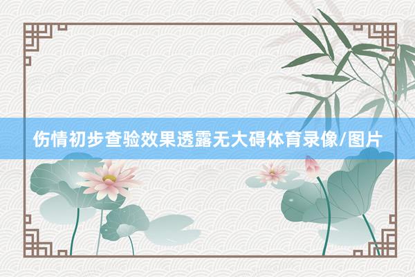 伤情初步查验效果透露无大碍体育录像/图片