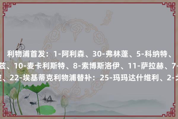 利物浦首发：1-阿利森、30-弗林蓬、5-科纳特、4-范迪克、6-科尔克兹、10-麦卡利斯特、8-索博斯洛伊、11-萨拉赫、7-维尔茨、18-加克波、22-埃基蒂克利物浦替补：25-玛玛达什维利、2-戈麦斯、3-远藤航、14-基耶萨、17-琼斯、19-埃利奥特、26-罗伯逊、42-尼奥尼、73-恩古莫哈伯恩茅斯首发：28-佩特洛维奇、15-亚当-史小姐、18-迪亚基特、5-塞内西、3-特鲁弗特、8