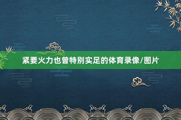 紧要火力也曾特别实足的体育录像/图片