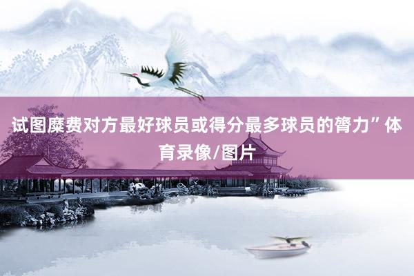 试图糜费对方最好球员或得分最多球员的膂力”体育录像/图片
