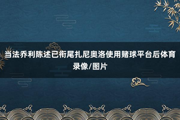 当法乔利陈述已衔尾扎尼奥洛使用赌球平台后体育录像/图片