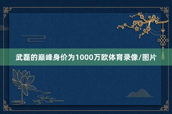 武磊的巅峰身价为1000万欧体育录像/图片
