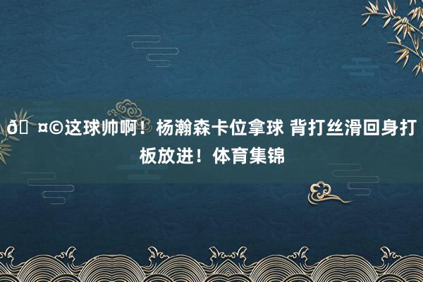 🤩这球帅啊！杨瀚森卡位拿球 背打丝滑回身打板放进！体育集锦