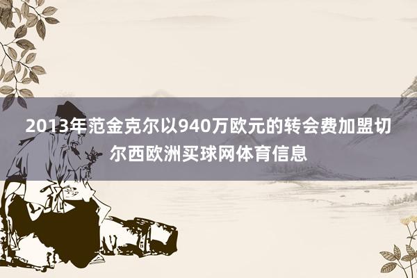 2013年范金克尔以940万欧元的转会费加盟切尔西欧洲买球网体育信息
