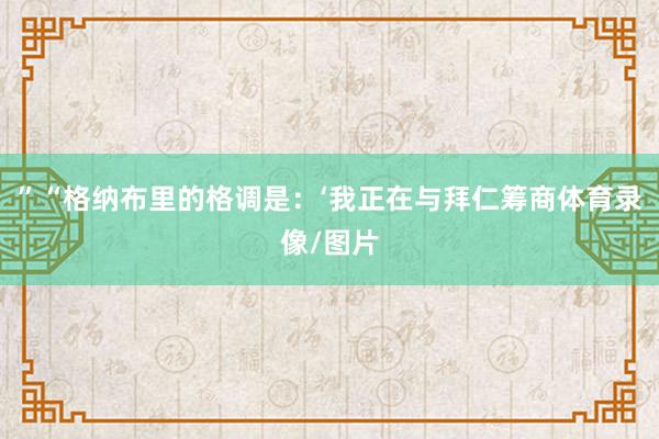 ”“格纳布里的格调是：‘我正在与拜仁筹商体育录像/图片