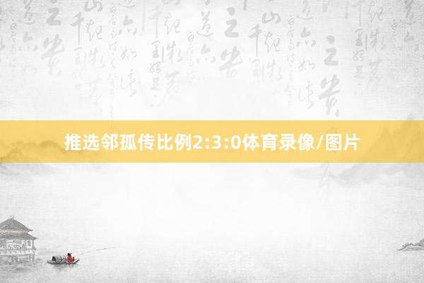 推选邻孤传比例2:3:0体育录像/图片